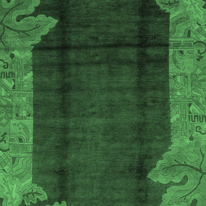 Machine Washable Abstract Emerald Green Modern Area Rugs, wshabs1892emgrn