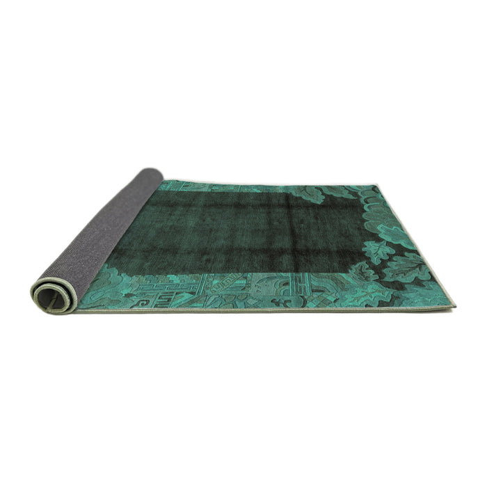 Sideview of Abstract Turquoise Modern Rug, abs1892turq