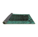 Sideview of Abstract Turquoise Modern Rug, abs1892turq