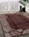 Abstract Red Modern Rug in Family Room, abs1892