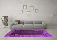 Machine Washable Abstract Purple Modern Rug, wshabs1892pur