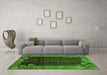 Machine Washable Abstract Green Modern Area Rugs in a Living Room,, wshabs1892grn