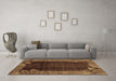 Machine Washable Abstract Brown Modern Rug in a Living Room,, wshabs1892brn