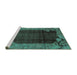 Sideview of Machine Washable Abstract Turquoise Modern Area Rugs, wshabs1892turq