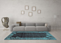 Machine Washable Abstract Light Blue Modern Rug, wshabs1892lblu