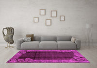 Machine Washable Abstract Pink Modern Rug, wshabs1892pnk