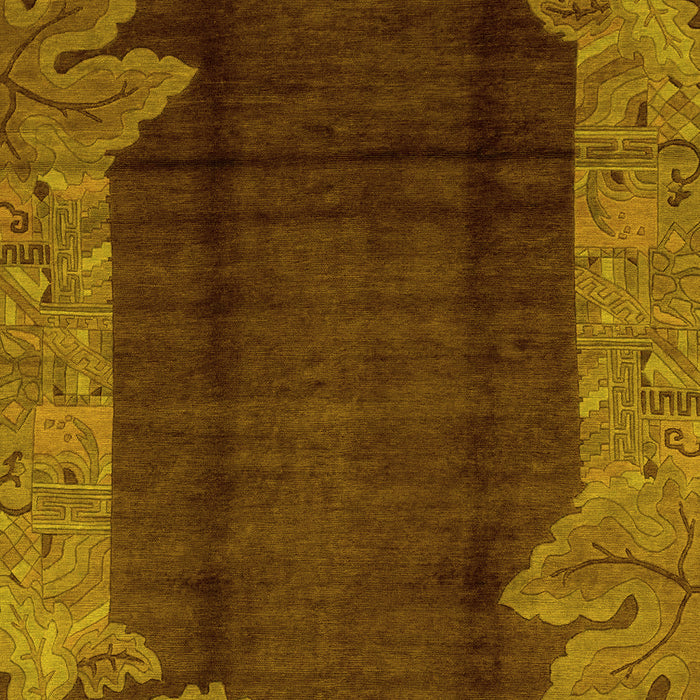 Machine Washable Abstract Yellow Modern Rug, wshabs1892yw