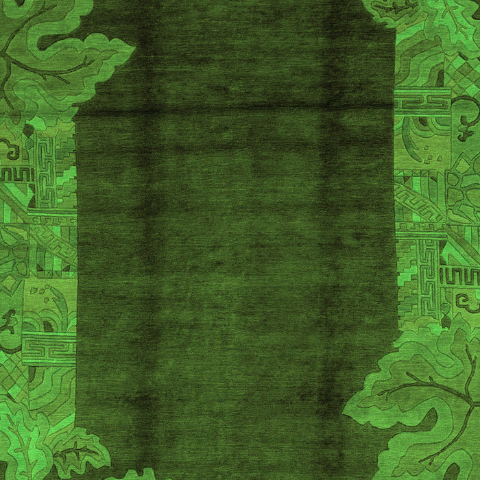 Machine Washable Abstract Green Modern Area Rugs, wshabs1892grn