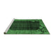 Sideview of Machine Washable Abstract Emerald Green Modern Area Rugs, wshabs1892emgrn