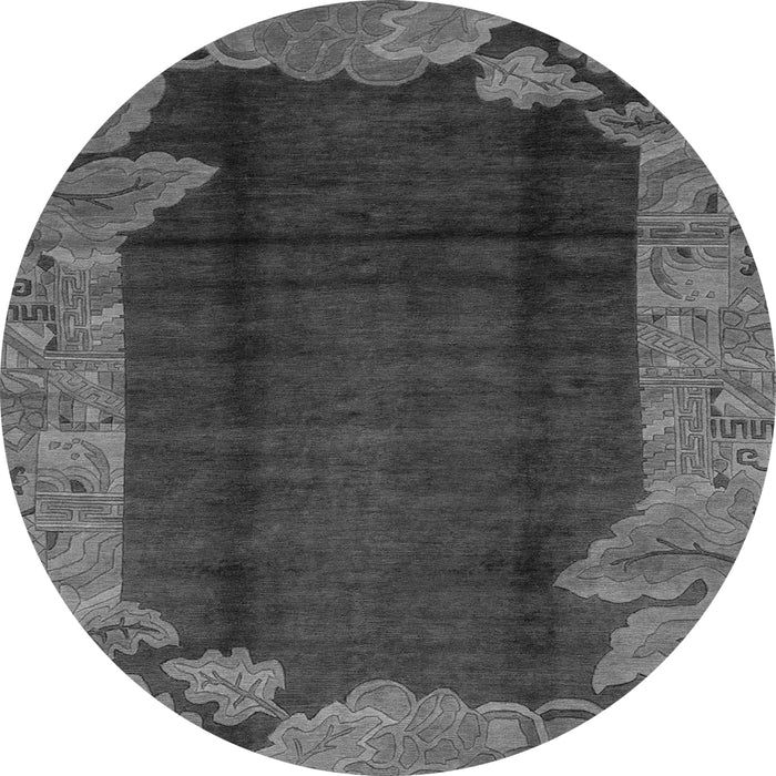 Round Abstract Gray Modern Rug, abs1892gry