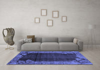 Machine Washable Abstract Blue Modern Rug, wshabs1892blu