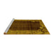 Sideview of Machine Washable Abstract Yellow Modern Rug, wshabs1892yw