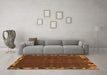 Machine Washable Abstract Orange Modern Area Rugs in a Living Room, wshabs1893org