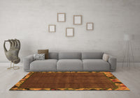 Machine Washable Abstract Orange Modern Rug, wshabs1893org