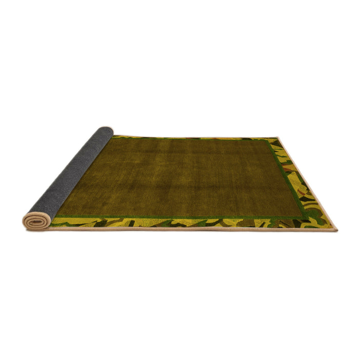 Sideview of Abstract Yellow Modern Rug, abs1893yw