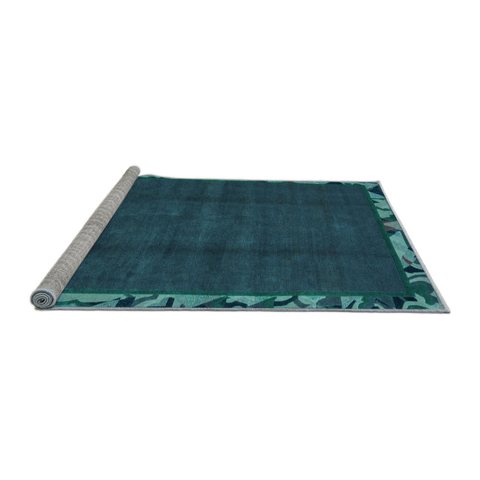 Sideview of Machine Washable Abstract Light Blue Modern Rug, wshabs1893lblu