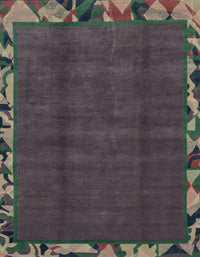 Machine Washable Abstract Western Charcoal Gray Rug, wshabs1893