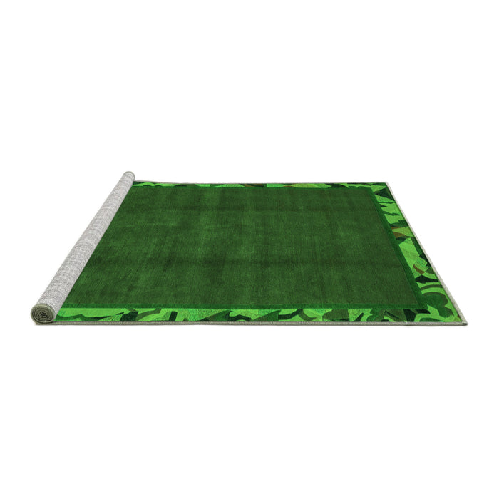 Sideview of Machine Washable Abstract Green Modern Area Rugs, wshabs1893grn