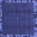 Square Abstract Blue Modern Rug, abs1893blu