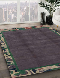 Abstract Charcoal Gray Modern Rug, abs1893