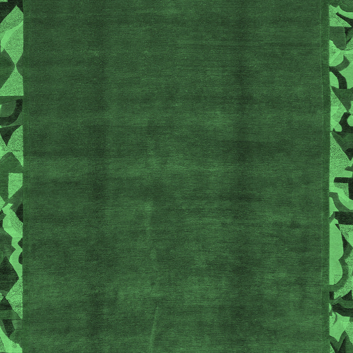 Machine Washable Abstract Emerald Green Modern Area Rugs, wshabs1893emgrn