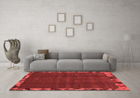 Machine Washable Abstract Red Modern Rug, wshabs1893red