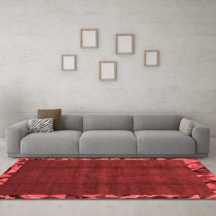 Modern Red Washable Rugs