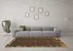 Machine Washable Abstract Brown Modern Rug in a Living Room,, wshabs1893brn