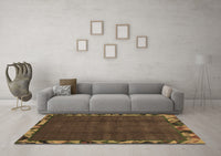 Machine Washable Abstract Brown Modern Rug, wshabs1893brn