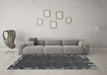 Machine Washable Abstract Gray Modern Rug in a Living Room,, wshabs1893gry