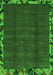 Machine Washable Abstract Green Modern Area Rugs, wshabs1893grn