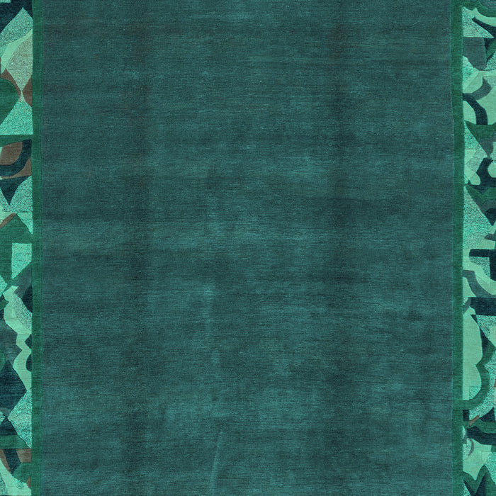 Machine Washable Abstract Turquoise Modern Area Rugs, wshabs1893turq