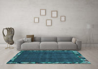 Machine Washable Abstract Light Blue Modern Rug, wshabs1893lblu