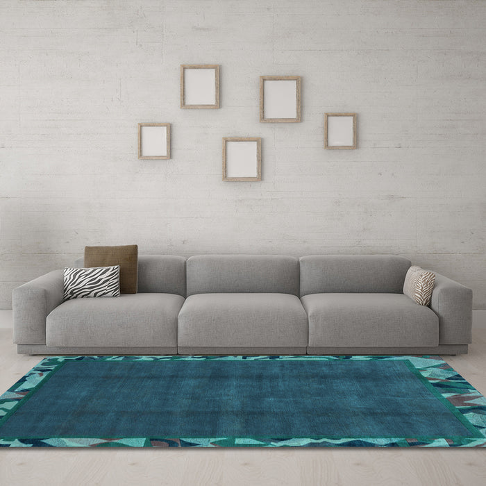 Machine Washable Abstract Light Blue Modern Rug in a Living Room, wshabs1893lblu