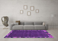 Machine Washable Abstract Purple Modern Rug, wshabs1893pur