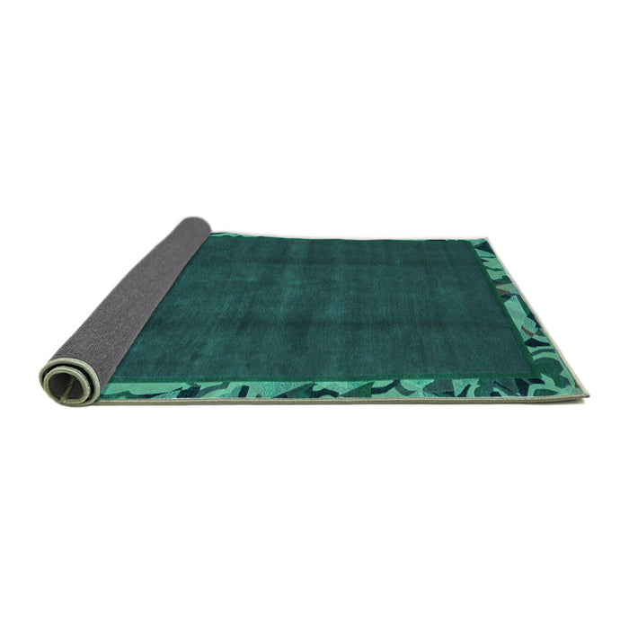 Sideview of Abstract Turquoise Modern Rug, abs1893turq