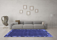 Machine Washable Abstract Blue Modern Rug, wshabs1893blu