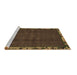 Sideview of Machine Washable Abstract Brown Modern Rug, wshabs1893brn