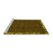 Sideview of Machine Washable Abstract Yellow Modern Rug, wshabs1893yw