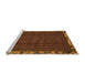 Sideview of Machine Washable Abstract Orange Modern Area Rugs, wshabs1893org