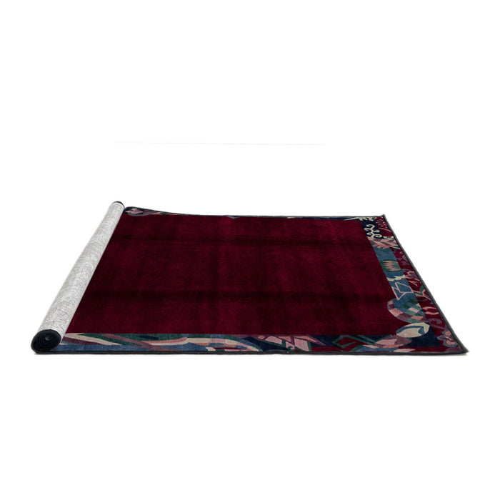 Sideview of Machine Washable Abstract Gray Rug, wshabs1894
