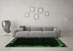 Machine Washable Abstract Emerald Green Modern Area Rugs in a Living Room,, wshabs1894emgrn