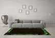 Machine Washable Abstract Green Modern Area Rugs in a Living Room,, wshabs1894grn