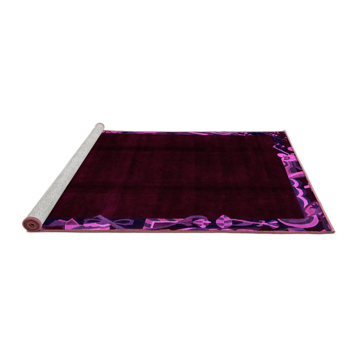 Sideview of Machine Washable Abstract Pink Modern Rug, wshabs1894pnk