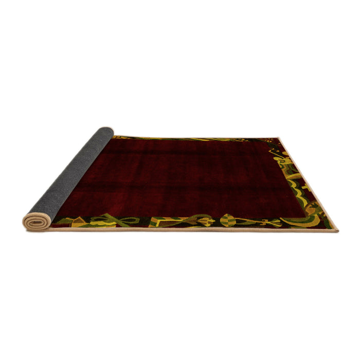 Sideview of Abstract Yellow Modern Rug, abs1894yw