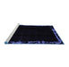 Sideview of Machine Washable Abstract Blue Modern Rug, wshabs1894blu