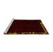 Sideview of Machine Washable Abstract Yellow Modern Rug, wshabs1894yw