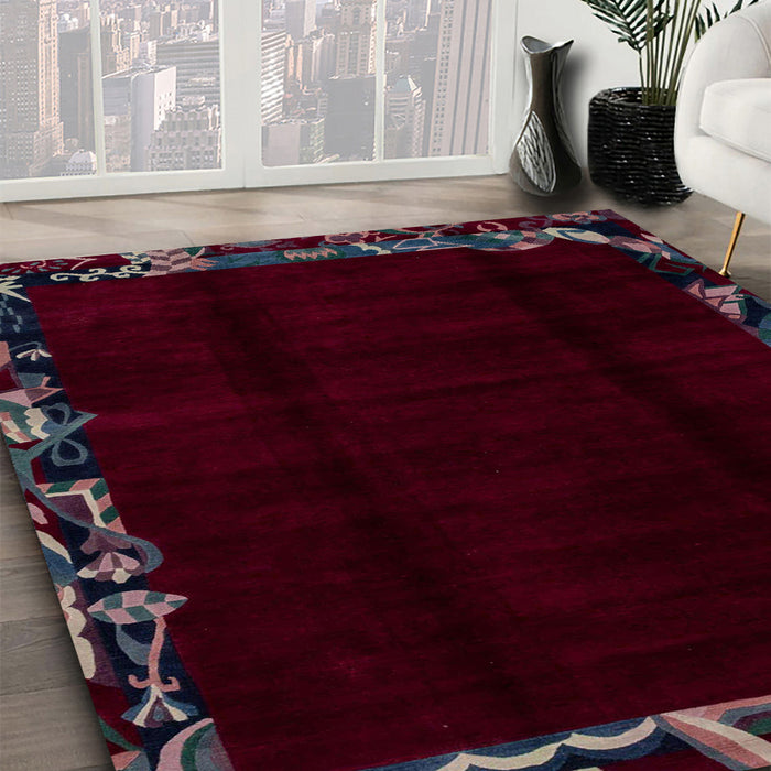 Machine Washable Abstract Gray Rug in a Family Room, wshabs1894