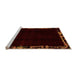 Sideview of Machine Washable Abstract Orange Modern Area Rugs, wshabs1894org