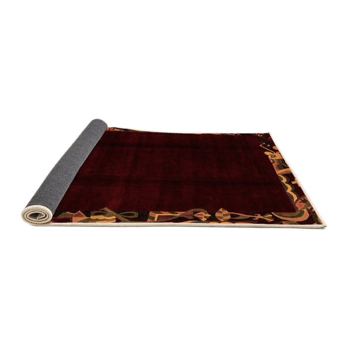 Sideview of Abstract Orange Modern Rug, abs1894org